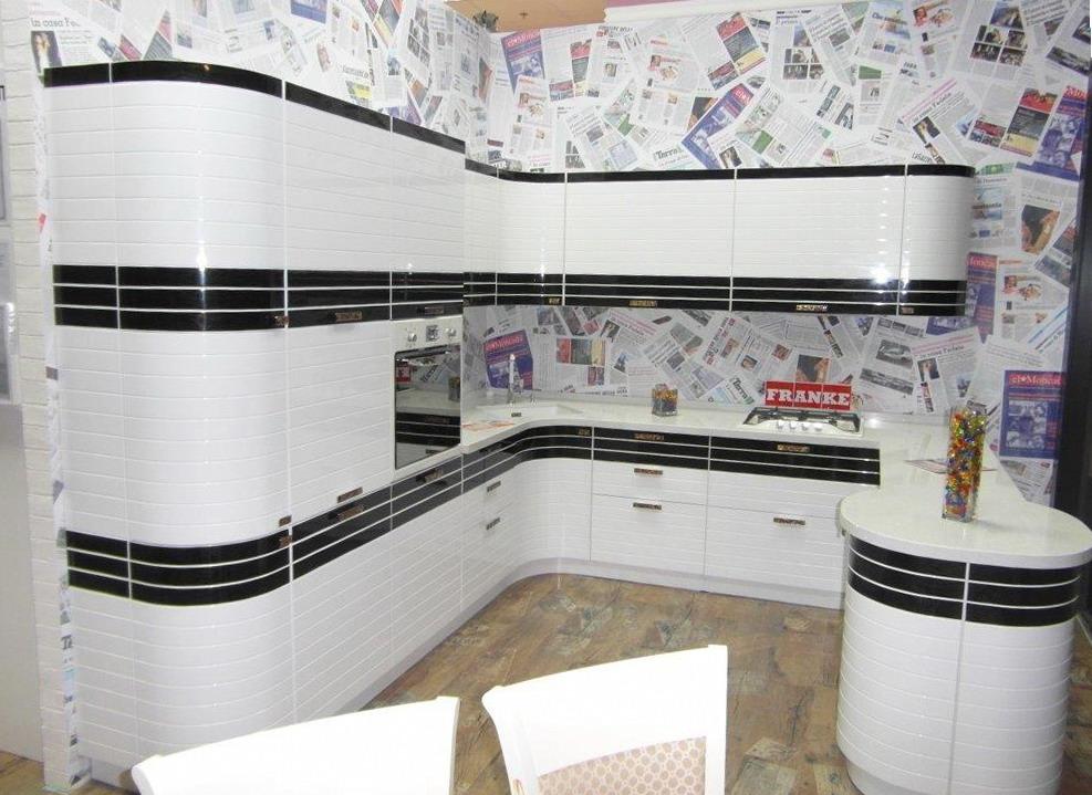 Кухонный шкаф Лигна 016 классический черный с белым 