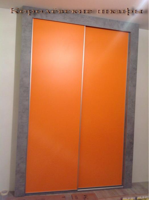 Шкаф-купе 095 оранжевый с серыми стенками